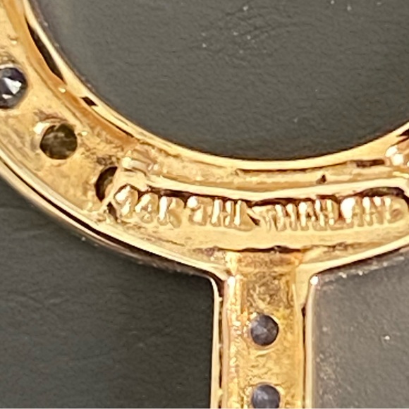 Spectacular 14kt Yellow Gold Multicolored Sapphire Pendant - Picture 8 of 10